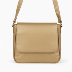Shoulder Bag Evening Gold Faux Leather for Women