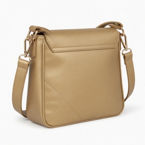 Shoulder Bag Evening Gold Faux Leather for Women