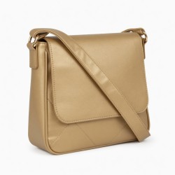 Shoulder Bag Evening Gold Faux Leather for Women