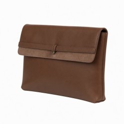 Brown Leather Clutch Suede for Women