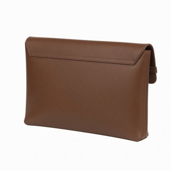 Brown Leather Clutch Suede for Women