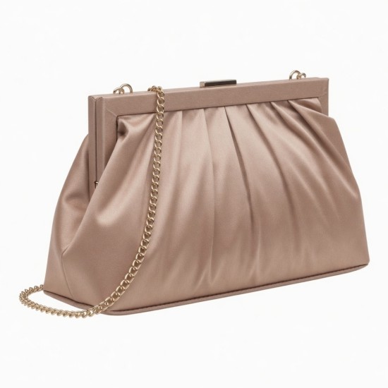 Satin Clutch Pleated Chain Strap for Women