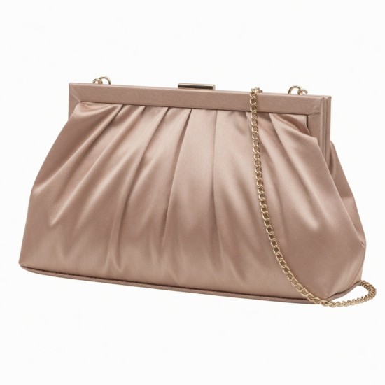 Satin Clutch Pleated Chain Strap for Women