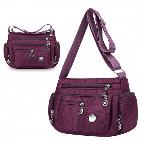 Crossbody Bag Nylon Zip Shoulder Strap for Women
