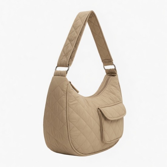 Quilted Shoulder Bag Crescent for Women