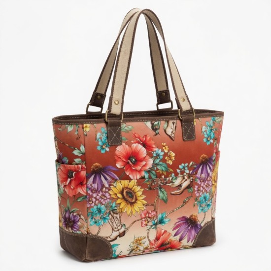 Multicolor Tote Bag Floral Western for Women