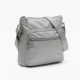 Crossbody Bag Silver Nylon Zip for Women
