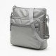 Crossbody Bag Silver Nylon Zip for Women