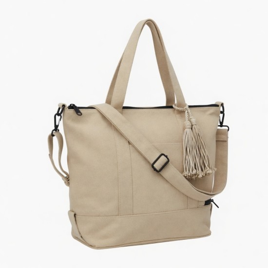 Tote Bag Tassel Zipped Crossbody for Women