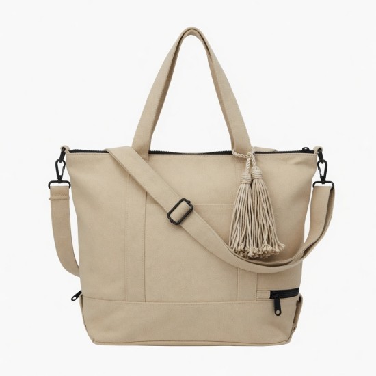 Tote Bag Tassel Zipped Crossbody for Women