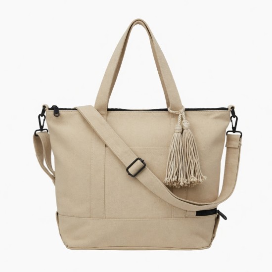 Tote Bag Tassel Zipped Crossbody for Women