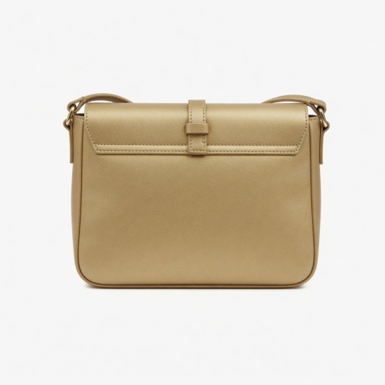 Gold Leather Crossbody Bag for Women