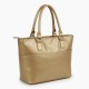 Gold Faux Leather Tote Bag for Women