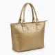 Gold Faux Leather Tote Bag for Women
