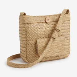 Straw Crossbody Bag Woven Knitted for Women
