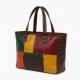 Multicolor Leather Tote Bag Block for Women