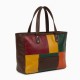 Multicolor Leather Tote Bag Block for Women