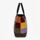 Multicolor Faux Leather Tote Bag Patchwork Shoulder for Women