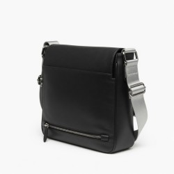 Leather Crossbody Bag Silver Nylon for Women