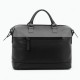 Black Gray Leather Handbag Zipped Top Handle for Women