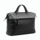 Black Gray Leather Handbag Zipped Top Handle for Women