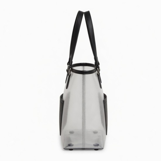 Faux Leather Tote Bag Transparent for Women