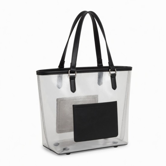 Faux Leather Tote Bag Transparent for Women